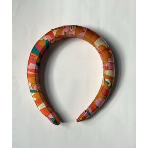 Satin Wrapped Puff Headband in Multicolor Floral 90s Feminine